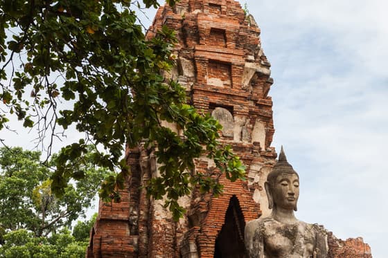 Wat Mahathat (Buddha Head in Banyan Roots) — Ayutthaya